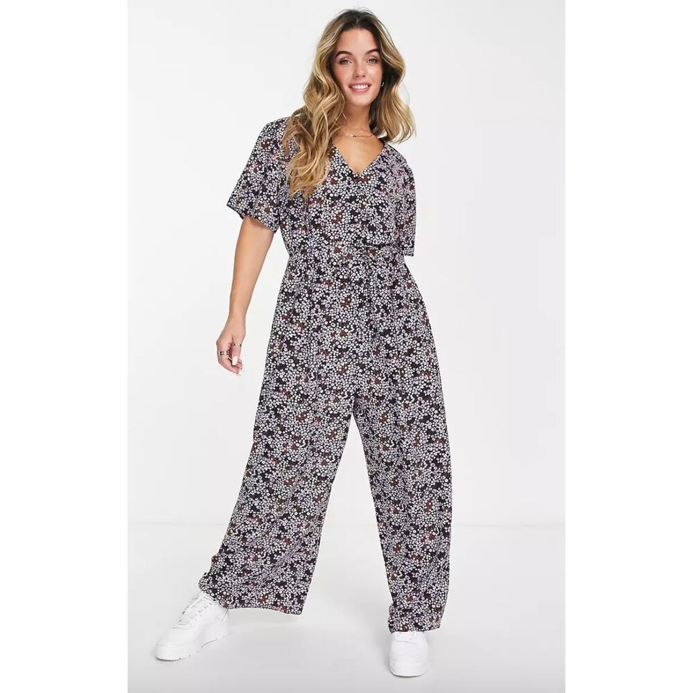 ASOS Black Floral Jumpsuit